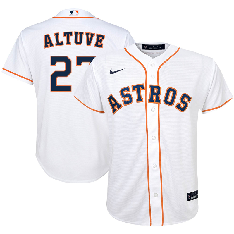 2020 MLB Preschool Houston Astros #27 Jose Altuve Nike White Home 2020 Replica Player Jersey 1